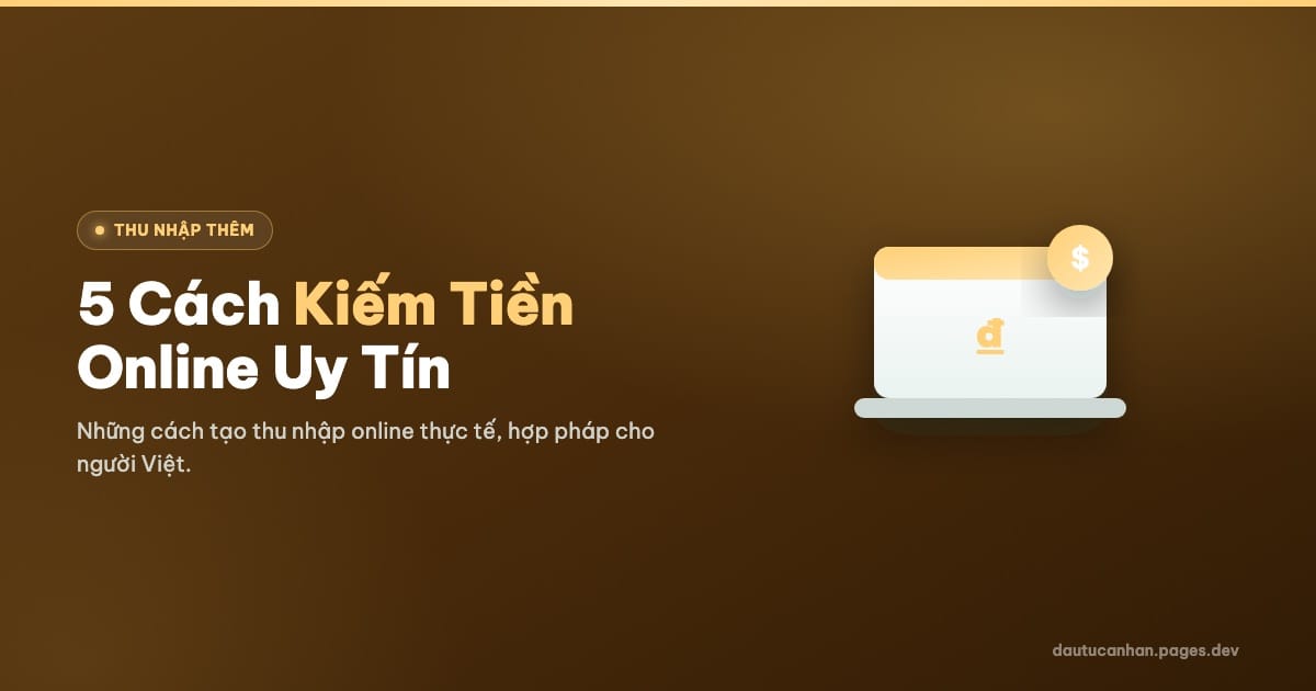 5 Cách Kiếm Tiền Online Uy Tín Nhất 2025 Cho Người Việt (Không Cần Vốn)